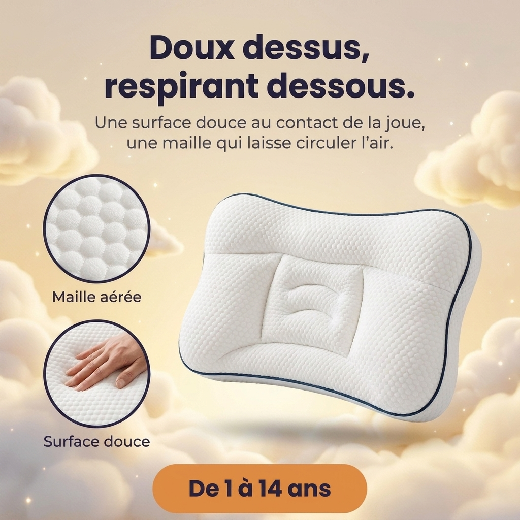 Oreiller ergonomique enfant — la bonne hauteur pour sa nuque